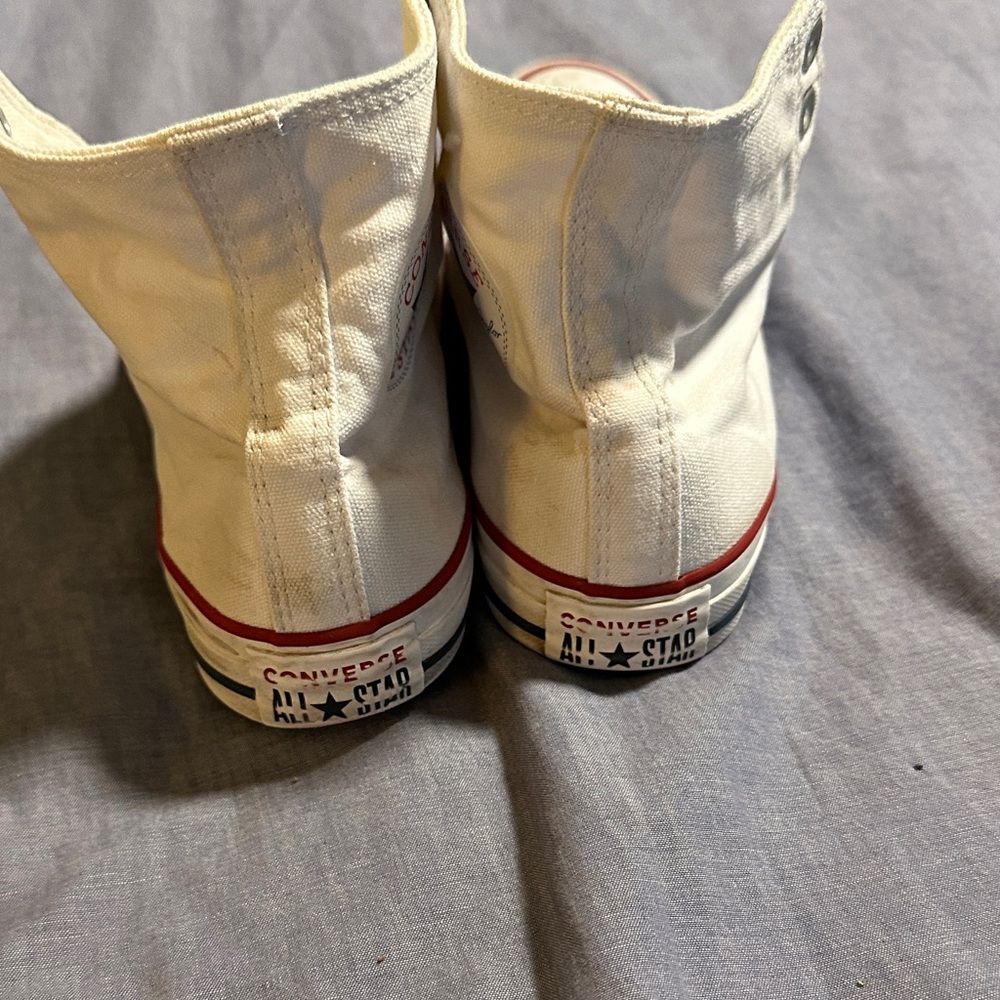 Converse Chuck Taylor All Star High-Top Sneakers in White with Red Trim - Picture 7 of 7